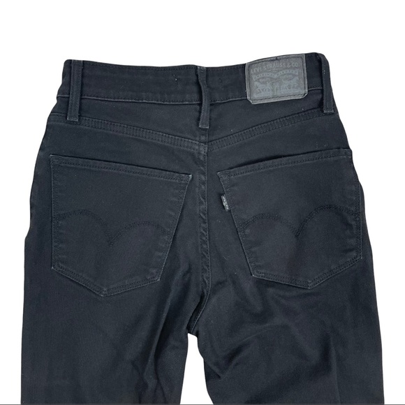 Levi’s 721 High Rise Skinny Distressed Black Jeans - Size 24 - Picture 9 of 10